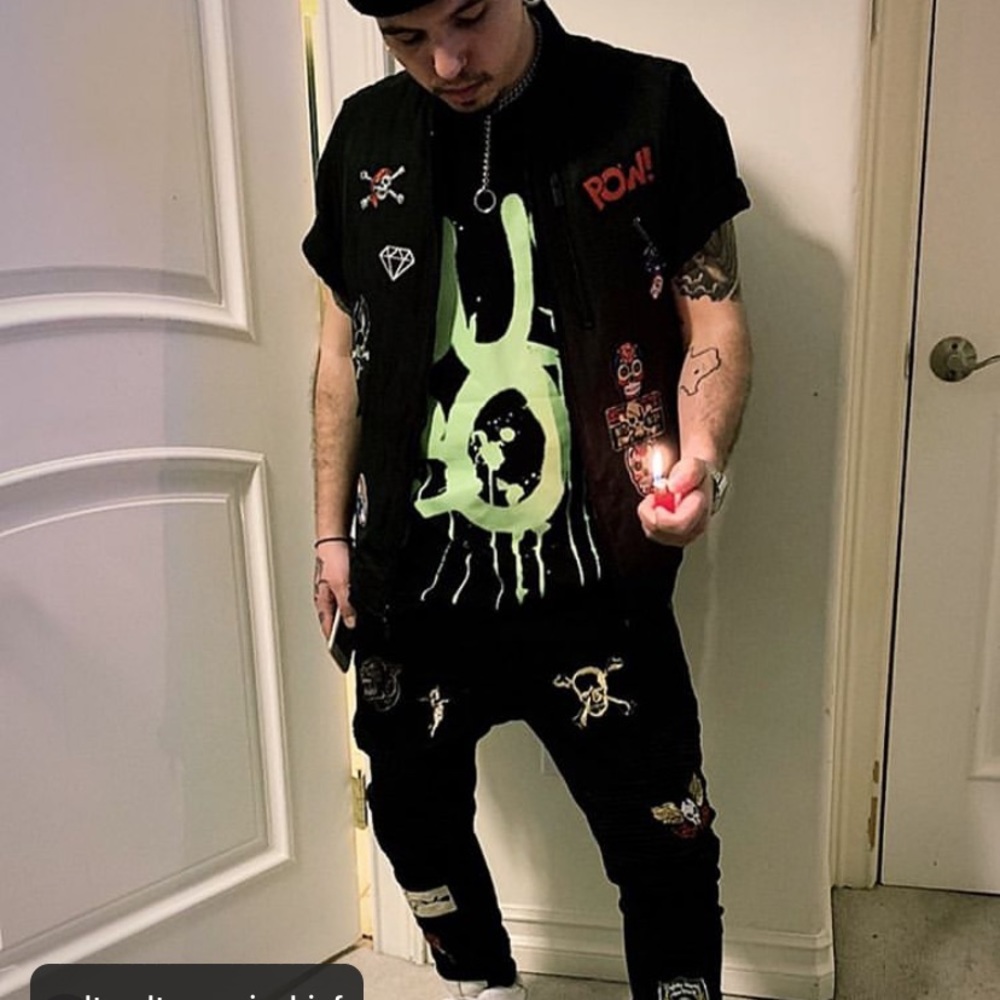 CUSTOM SKINNY JEANS x Vest SIZE 30x32 and Vest LRG